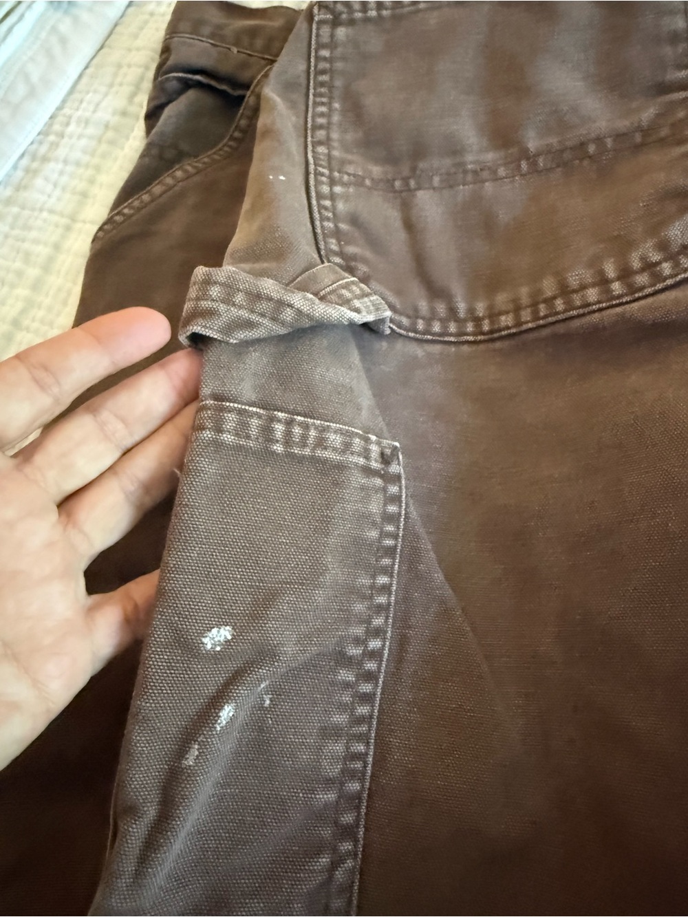 Carhartt Brown Cargo Work Pants with Utility Pockets - Picture 3 of 7
